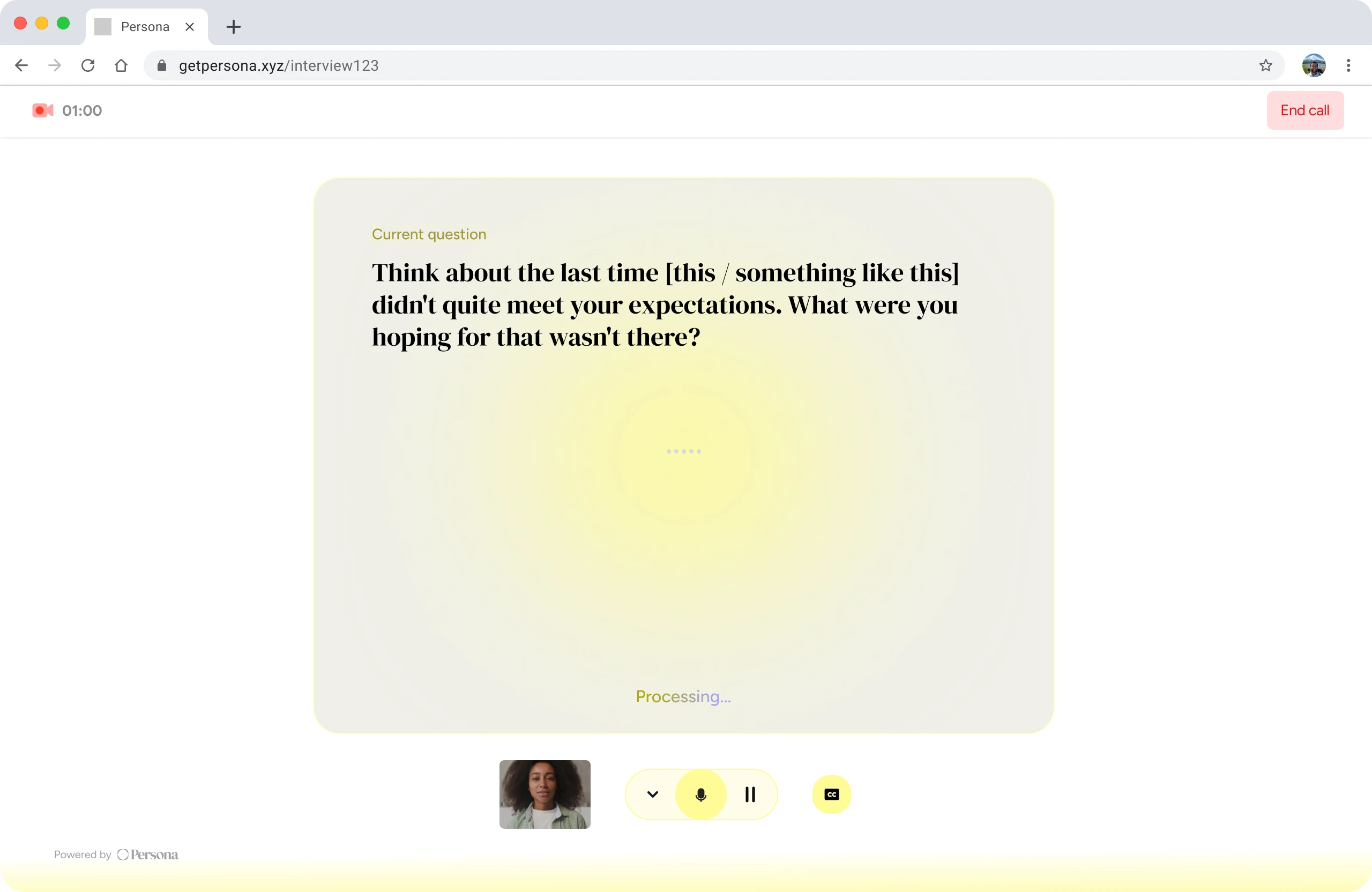 Persona AI-moderated interviews — Feature Adoption