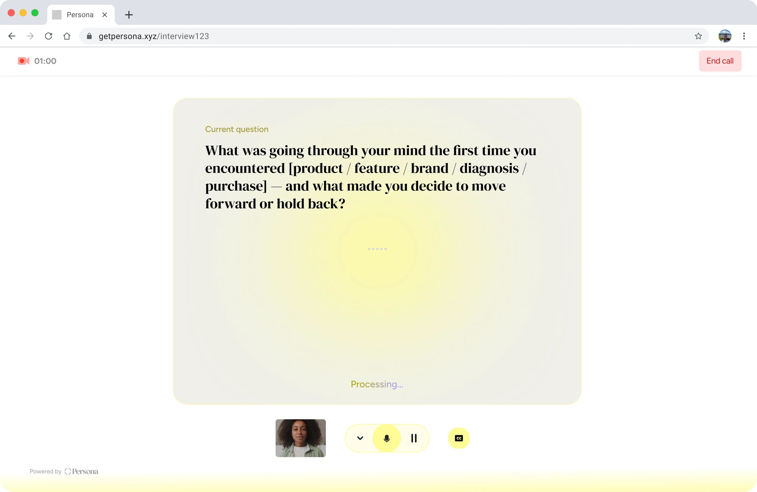 Persona AI-moderated interviews — Pre-Campaign Audience Validation