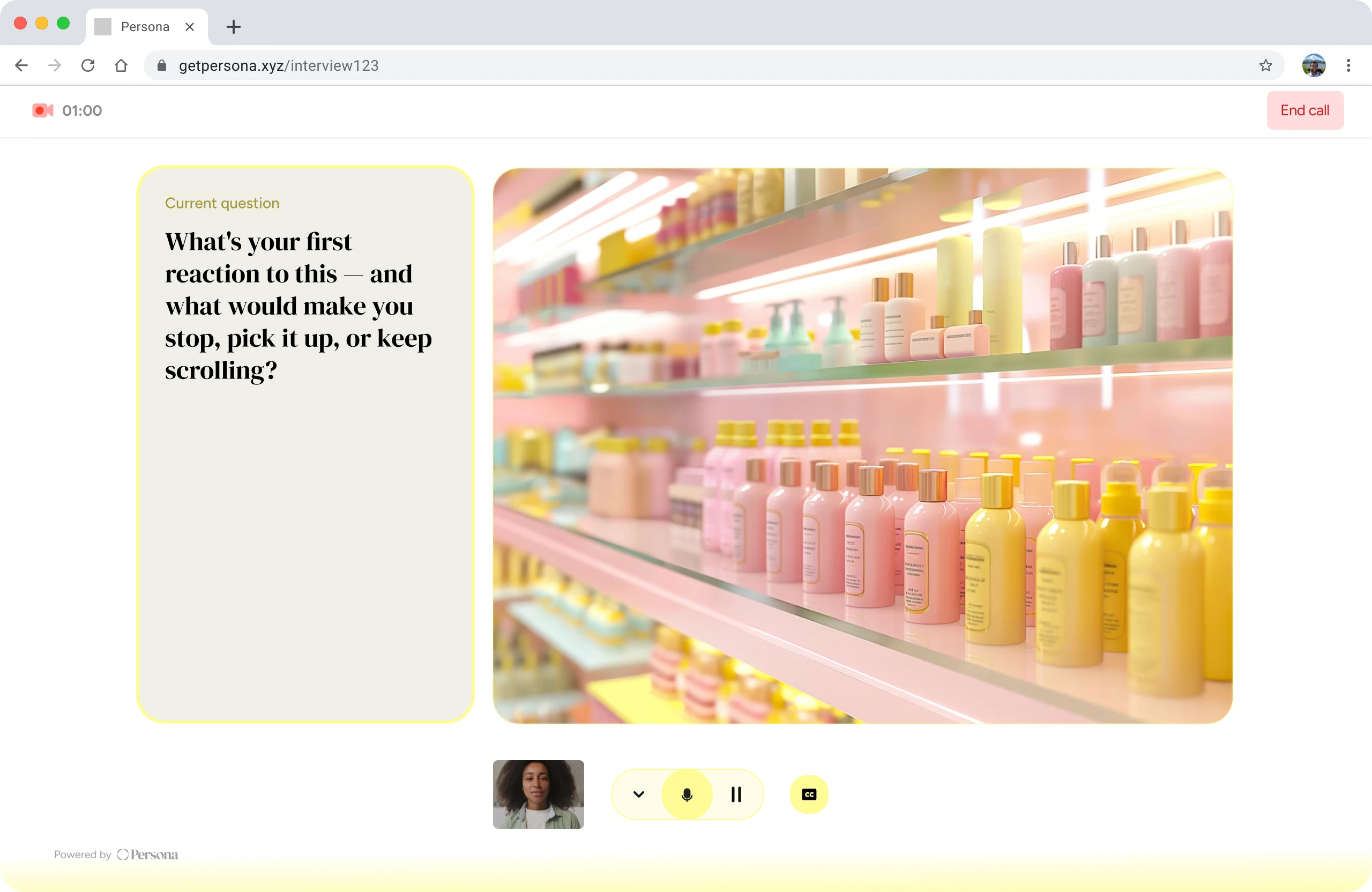 Persona AI-moderated interviews — Product Description Page Testing